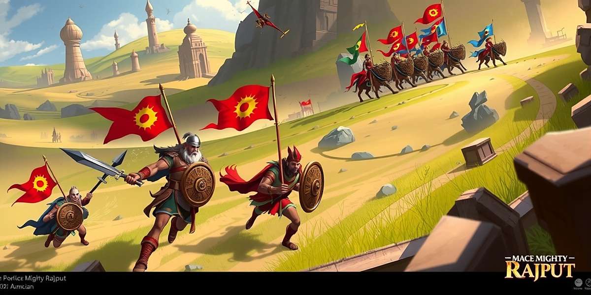 Concept art for upcoming Mace Mighty Rajput expansion showing South Indian landscapes and warriors